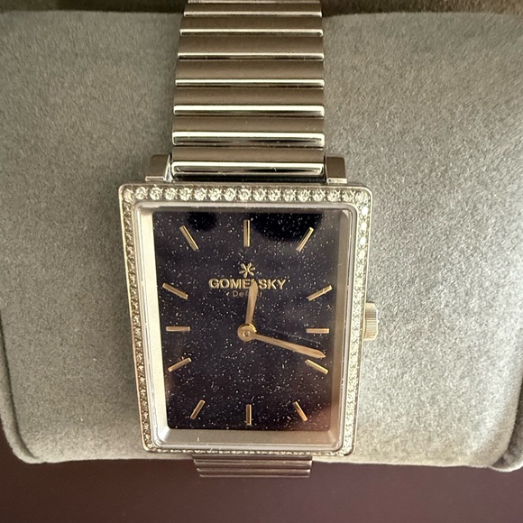 Gomelsky Shirley Fromer Steel Black Dial Diamond Quartz Womens Watch G0120072643